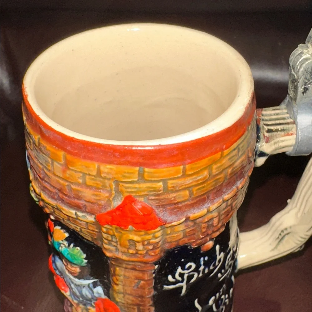 Beer Stein with Pewter Lid - Picture 14 of 16